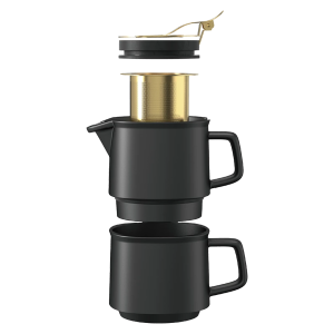 Ceramic Tea Pod and Cup Set with Handle